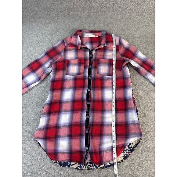 Soft Surroundings Pastiche Plain Flannel Shirt Jacquard Tapestry Floral Small - Picture 8 of 12